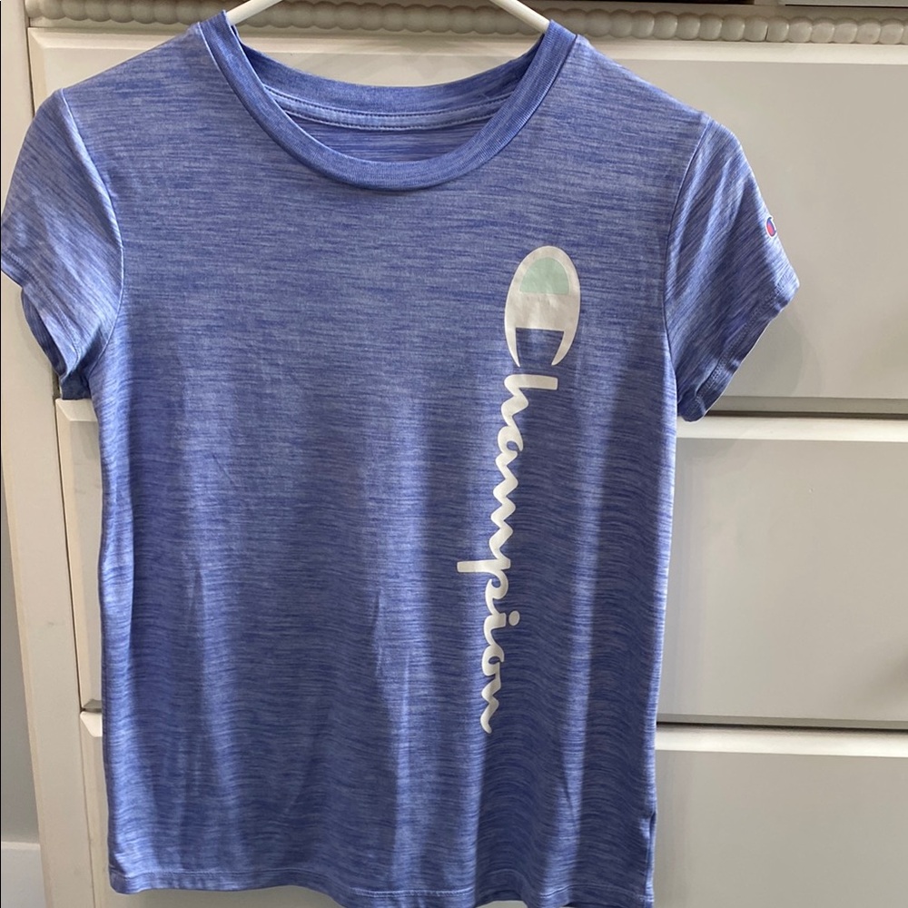 Champion Heathered Blue Tee with Logo